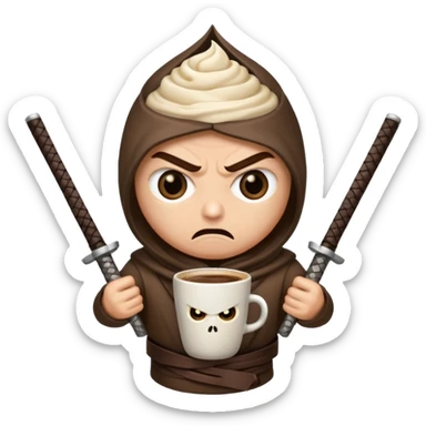 Capuchino ASSASINO (Cafe De Starkucks Con 2 Catanas De Zoro Y 2 Ojos Enojado) sticker