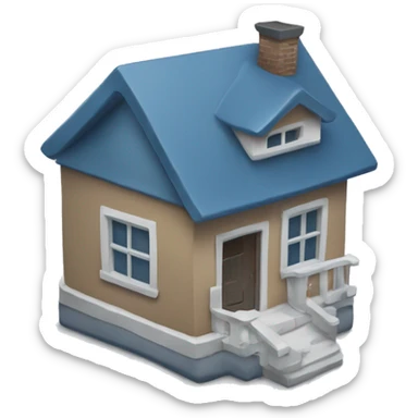 A slate blue #6A5ACD single heart with house, words "One Click Home" in an energetic way sticker