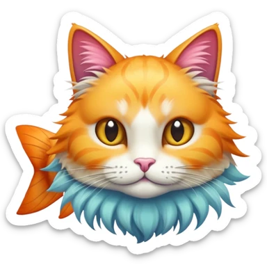 fish crossed with a cat sticker
