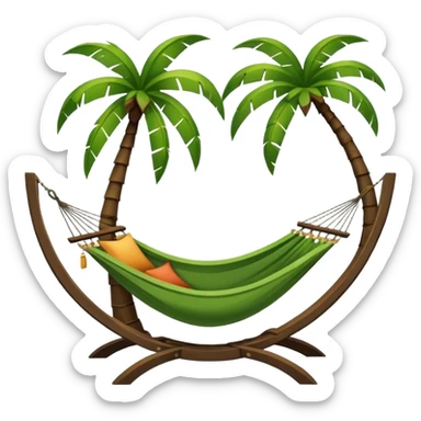 palm tree with hammock in Volcano Island sticker