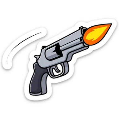 Cartoon gun blast with action effects sticker