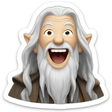 Gandalf laughing out loud sticker