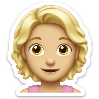 Blonde girl being happy and cuddly sticker