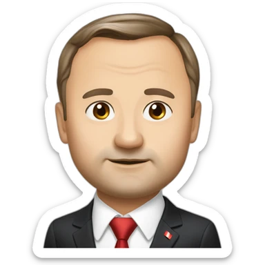 andrzej duda president of poland dark hair sticker