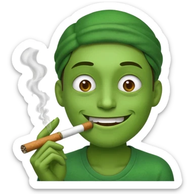 Emoji smoking a blunt sticker