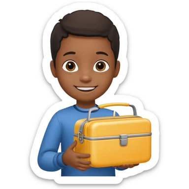 balck child with lunchbox sticker