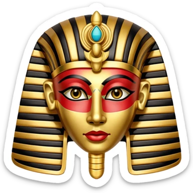 Egyptian Colorfully Painted Intricate Delicate Gracious Holy Gold Mask  sticker
