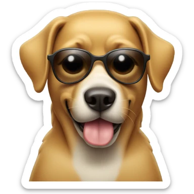 dog with sunglasses smirking sticker