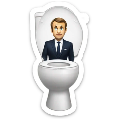 emanuel Macron au toilettes sticker