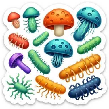 bacteria and fungi sticker