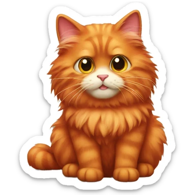 fluffy red cat sticker