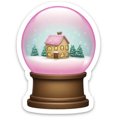 Snowglobe pink Christmas  sticker