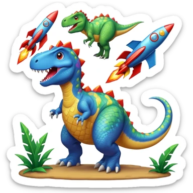 Dinosaurs with Rockets sticker