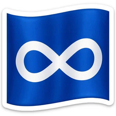 A deep blue flag with a white infinity symbol in the middle sticker