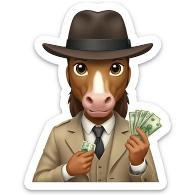 Horse gangster with money sticker