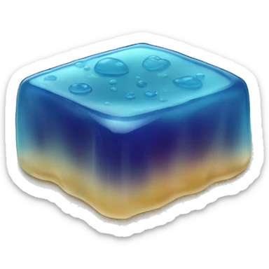 square blue jelly slab on plate sticker