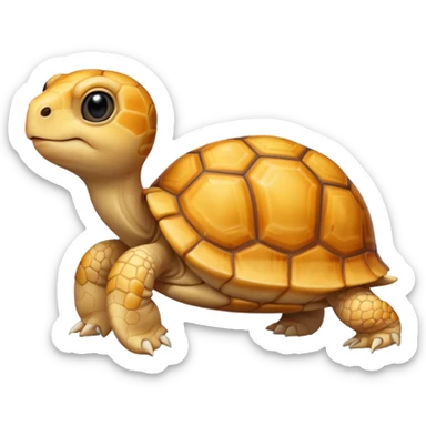 A young very small yellow tortoise sticker