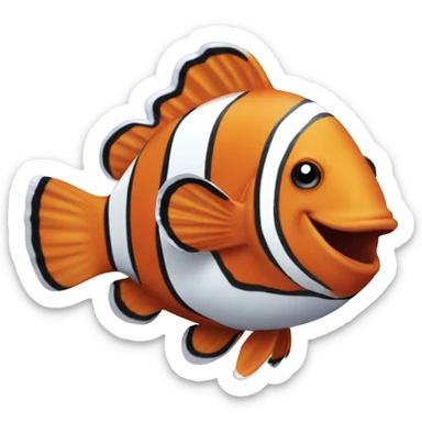 Clown fish with a happy thanksgiving sign sticker