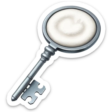 key with white powder  sticker