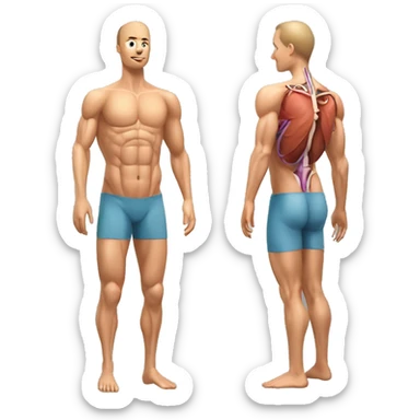 Human anatomy 3D quadriceps muscle sticker