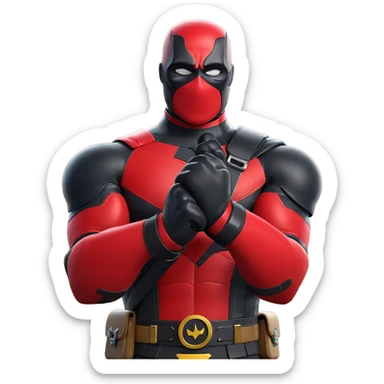masked superhero with utility belt sticker