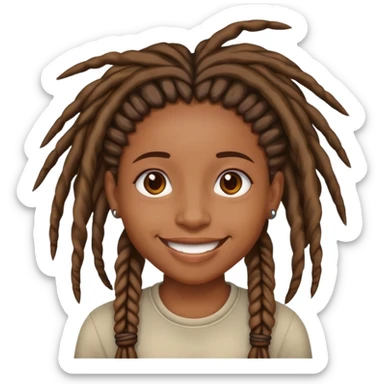 brownskin girl with dreads sticker