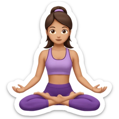 Brunette girl yoga sticker