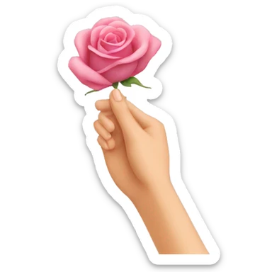 Una mano entregando una rosa sticker