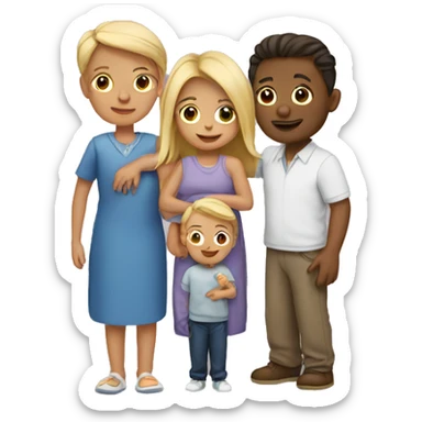 Family with baby boy sticker