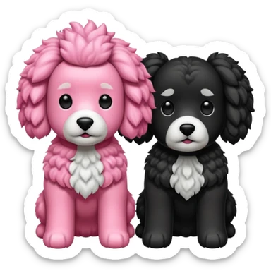 Dos caniches,uno blanco y el otro negro,QUE SEA RAZA CANICHE  sticker