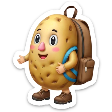 a potato going school sticker