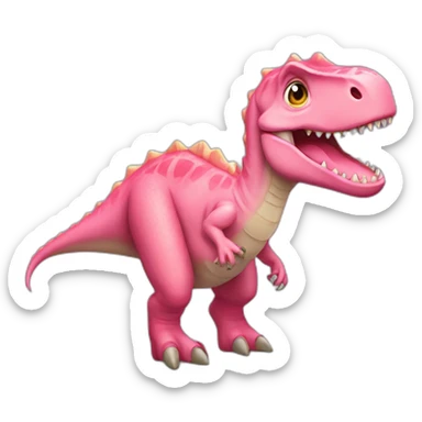 Un gros dino rose  sticker