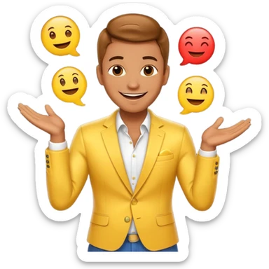 Charming, magnetic, center of attention without even trying. superstar in the spotlight
more dinamic emoji  sticker