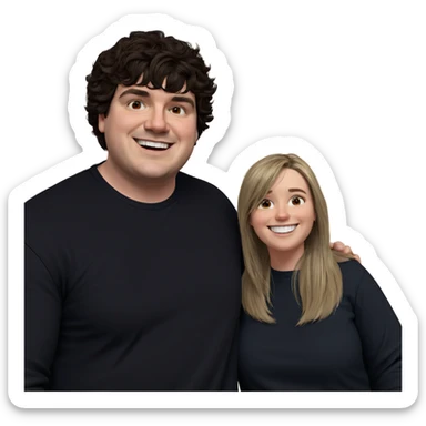 smiling couple indoors meme sticker