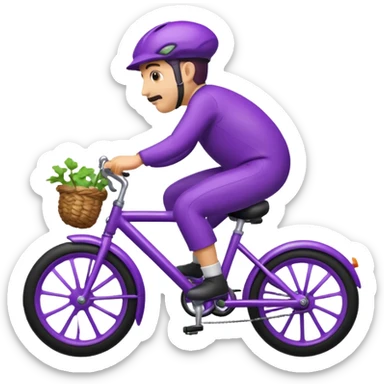 Eggplant on a bike sticker