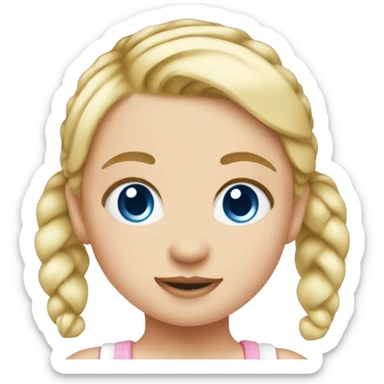 Blond baby girl- blueeyes-  pigtails sticker