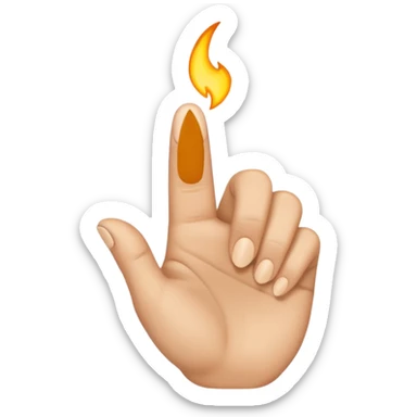 top part of middle finger bent sticker