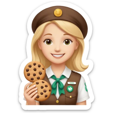 white girl scout selling cookie at Wendy’s big  sticker