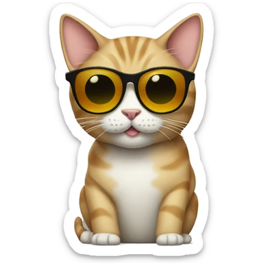 Cat with sunglasses sticker