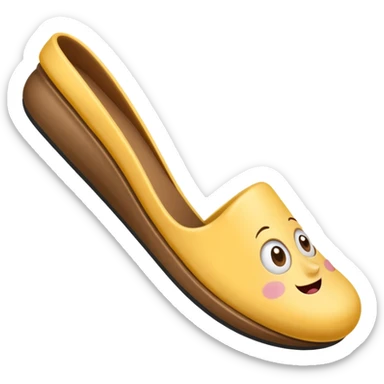 close up of a foot in a slipper on the stairs, playful expression sticker