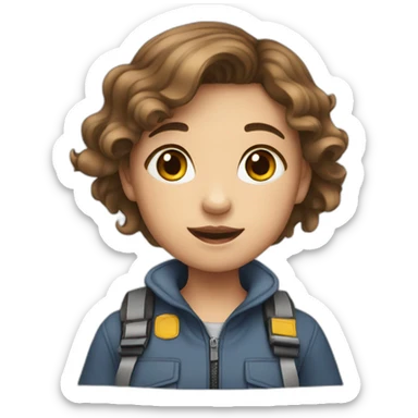 a children girl rescue other person sticker