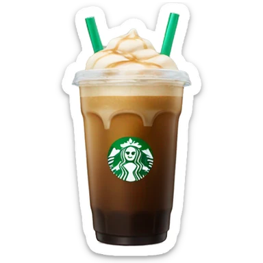 Starbuck ice coffee with ice cubes sticker