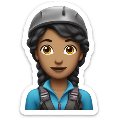 Beautiful tattooed dark haired woman rock climber sticker