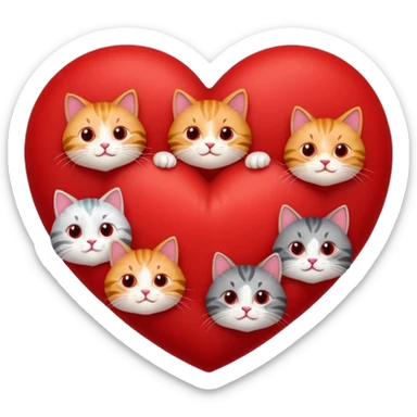 coeur et chats sticker