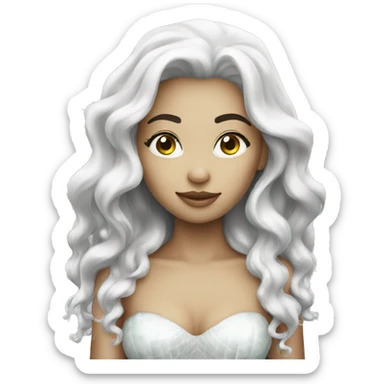 Mermaid white sticker