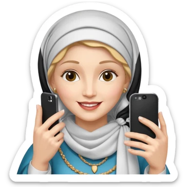emoji della madonna che si scatta un selfie 
 sticker