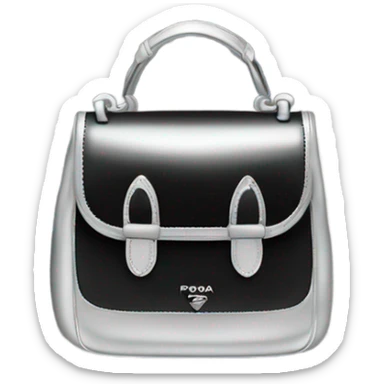 Black and silver Prada bag sticker
