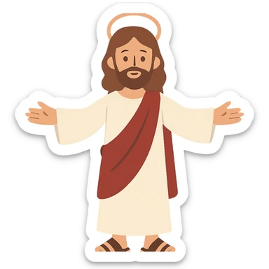 flat toon style Jesus sticker
