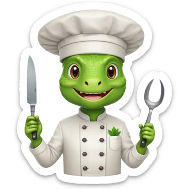 iguana chef with counter sticker