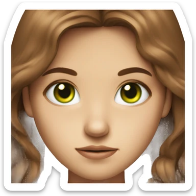 A girl with green eyes, brown hair, is a half angel half demon sticker